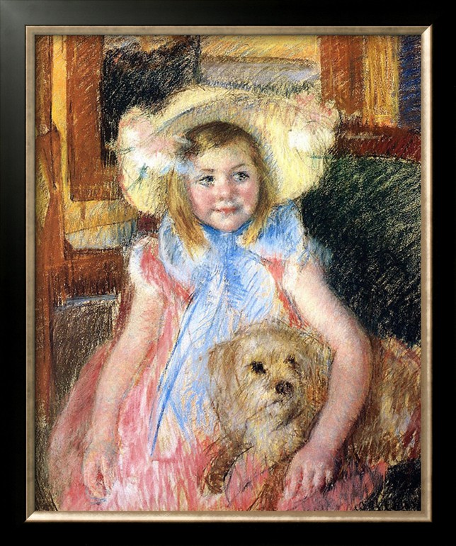 Sara and Her Dog c1901 - Mary Cassatt Painting on Canvas